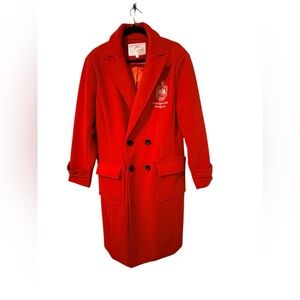 Delta Sigma Theta Sorority Inc. Red Wool Blend Coat